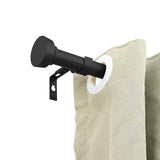 Curtain Rods for Windows 66 to 120 Inch(5.5-10 Feet),Black 1'' Diameter Drapery Rods with End Cap Style Design,Modern Adjustable Heavy Duty Curtain Rod,Size:32''-120''