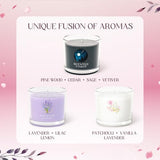 CHILLFLAME Scented Candles Gifts for Men, Candle Gift Set for Her, 3 Scented Votive Candles, Birthday Gifts for Women/Men (Black+Purple+White, 7 oz)