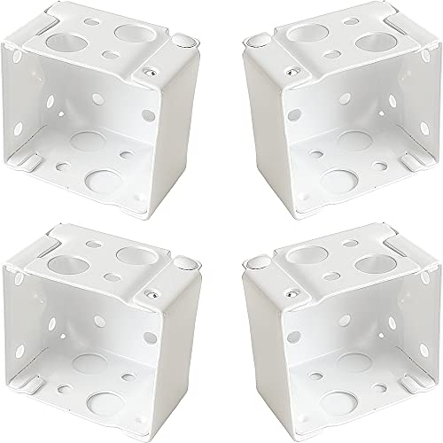 4 pcs Box Mounting Bracket for 1.5inch Blinds White Color Head Track End Cover Holder 2 Sets for Window Venetian Blinds Headrail with APX 1-7/16" x 1-5/8"(37x41mm) in Size