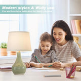 Seealle Modern Green Table Lamps Set of 2 - Bedside Lamps for Night Stands, 19.4" Bedroom Lamps for Living Room Sage Green Lamps with Rocker Switch