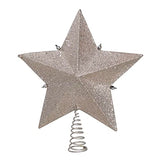 Kurt Adler Star Treetop with Ivory Pearls and Platinum Glass Glitter, 13.5-Inch