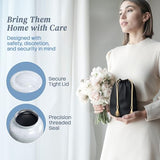 Small Handcrafted Urn for Ashes Keepsake - Mini Cremation Urns for Human Ashes Adult Man and Woman - Decorative Funeral Urns - Memorial Urn with White Marble Finish (2.85" H x 1.75" W)