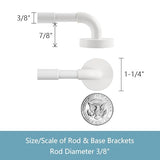TYRON 2 Pack Magnetic Curtain Rod for Metal Doors Adjustable 9-12 Inch, 3/8 in. Diameter, Magnetic Rod No Drill, Narrow Sidelight Window Mini Curtain Rod(White)