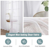 White Sheer Curtains for Bedroom 84 Inches Long 2 Panels Set, Light Filtering Elegant Soft Airy Modern Sheer White Curtains for Living Room, Dual Rod Pocket Window Drapes, 2x40Wx84L Inches
