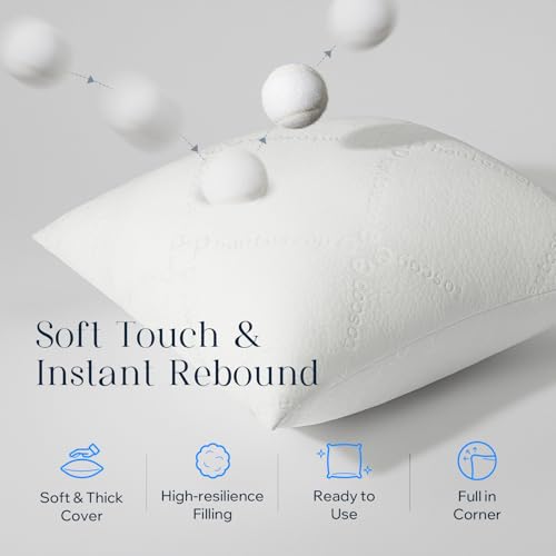 Phantoscope Premium 18x18 Throw Pillow Inserts, Ultra-Soft Air Layer Pillow Inserts Down Alternative Decorative Throw Pillows for Couch, Bedroom, Square Cushion Sham Stuffer, Pack of 1