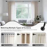 Curtain Rods for Windows 28 to 48 inch, 5/8 Inch Black Curtain Rod, Adjustable Wrap Around Curtains Rod, Blackout Curtains Rods, Metal Room Darkening Curved Cafe Small Drapery Pole, Matte Black