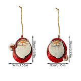 Crafjie 5 Pack Rustic Metal Double-Sided Christmas Tree Ornaments Tin Santa Snowman Decorations Hanging Pendants Ornaments Christmas Hanging Ornament Xmas Holiday Decor