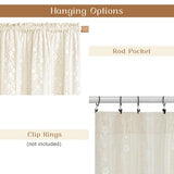 ASPMIZ Linen Curtains for Bedroom, Double Layered Boho Curtain for Living Room Farmhouse Curtain 84 Inch Length 2 Panels Set, Rustic Curtains & Drapes Rod Pocket with Tiebacks, 52 x 84 Inch, Beige