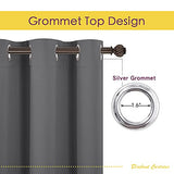 NICETOWN Grey Kitchen Blackout Short Curtain Panels for Bedroom, 45 Inch Long Thermal Insulated Grommet Top Blackout Draperies and Drapes (2 Panels, W42 x L45 -Inch, Grey)