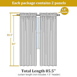 OWENIE Linen Blend Sheer Curtains 84 inches Long 2 Panels Set for Bedroom, Natural Linen Light Filtering Semi Sheer Cutain for Living Room Rod Pocket Drapes, 2pcs, Each 40 W x 84 L
