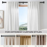 VOIIY Curtain Rods for Windows 48 to 84 Inch, Black 1 Inch Adjustable Decorative Curtain Rod, Modern Heavy Duty Window Treatment Rods, Single Splicing Metal Drapery Rod for Bedroom, Living Room