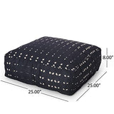 Christopher Knight Home Ivey Square Pouf - Fabric - Dark Blue