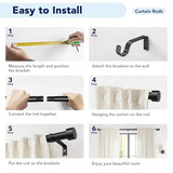 2 Pack Curtain Rods for Windows 28 to 48 Inch(2.3-4ft), 1 Inch Black Adjustable Heavy Duty Curtain Rod Set, Modern Outdoor Drapery Rods for Patio Bedroom, Size 32"- 60"