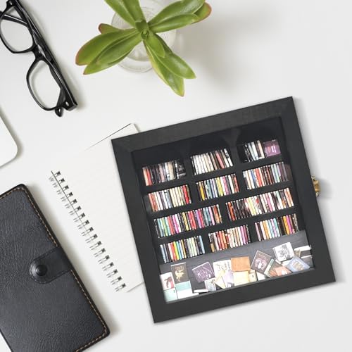 Anxiety Bookshelf Mini Books Display, Black | Stress Relief and Fun Decor, Decorative Miniature Library, For Book Lovers, For Home Decor, Office Decor, Thoughtful Gift