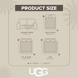 UGG Coco Queen Bed Blanket, Luxury Fleece, 90" x 92", Lavender (Misty Wist)