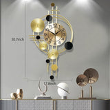 Large Wall Clocks for Living Room,Silent Non Ticking,Battery Operated Oversized Round Modern Wall Clock for Bedroom,Farmhouse,Office Wall Decor-17.8x30.7Inch(Golden)