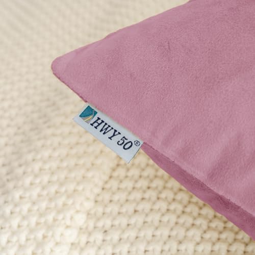 HWY 50 Purple Pink Throw Pillow Covers Velvet 18x18 Inch Pack of 2