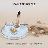 ZenBless Multifunction Incense and Candle Holder for Burning Sage, Palo Santo, Incense Sticks - 5.9" Ceramic Ash Catcher Tray for Meditation Room Home Decor Spritual Gifts (Gold)
