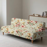 Retro Flower Armless Futon Cover Navajo Southwestern Ethnic Stretch Armless Sofa Slipcover with Elastic Bottom Washable Couch Covers for Sofa Decor