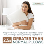 Pillowflex Synthetic Down Sleeping Pillows - Queen Size - Medium Firmness for Back, Side & Stomach Sleepers - Ideal for Queen Size Beds - Comfortable Pillow for Sleeping
