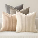 MIULEE Soft Corduroy Decorative Throw Pillow Covers Neutral Cream 20x20