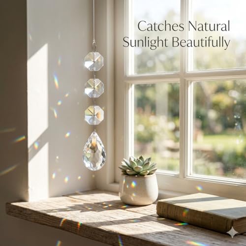 HOHIYA Crystal Christmas Ornaments Set 30PCS Clear Acrylic Hanging Icicle Prisms and Bead Garland for Christmas Tree Wedding Chandelier Window Party Holiday Decorations