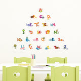 DECOWALL DS4-8002 Animal Alphabet Kids Wall Stickers Wall Decals Peel and Stick Removable Wall Stickers for Kids Nursery Bedroom Living Room (Small) Decor