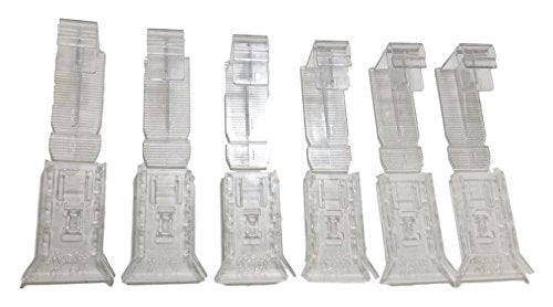 Wand Control Valance Clips (6 Sets Wand Tilt). Long Model Design by Graber but Will fit Most Brands of Headrail for 2" Wood/fakewood Horizontal Blinds. Hidden Invisible Design.