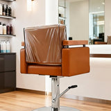 6 Pack Salon Chair Covers, 20" x 16" Universal Thick 12 Mil PVC Plastic Chair Protector for Hair Salon and Spa, Clear Chair Back Covers with Reinforced Black Seams