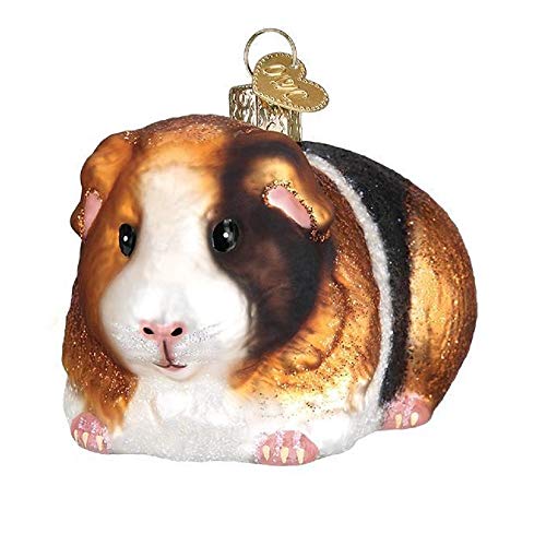 Old World Christmas Guinea Pig Glass Blown Ornament for Christmas Tree, Handcrafted Holiday Decoration, Pet Collection
