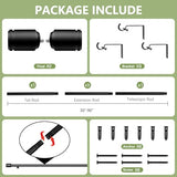 5/8” Diameter Curtain Rods 30-90 Inch, for 30-84 Inch Windows, Adjustable Splicing Black Curtain Rods for Windows with Brackets, Window Rod Long Small Curtains Rod