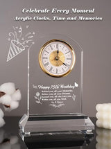 DEEWISH 75th Birthday Gift Quartz Desk Clock – Elegant Home Blessing Decoration for Parents, Grandparents, Friends, Mom, Dad, Happy 75 Years Birthday Decoration for Women Men