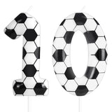 Soccer Birthday Candles 10th Soccer Themed Birthday Party Decorations, Football Birthday Cake Candles for Boys Girls Kids Sport-Theme Party Supplies