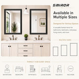 SMIROR Matte Black Bathroom Mirror for Over Sink 24x 36 inch, Metal Thick Frame Rectangle Vanity Mirror for Wall, Anti-Rust, Horizontally or Vertically Mounted