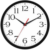 DAXSMY 8 Inch Wall Clock - Battery Operated, Silent Non-Ticking Analog Sweep Movement - Easy to Read Numbers for Home, Office, Kitchen, Classroom (Black)