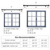 Curtain Rods for Windows 35-47 inch, 5/8 inch Matte Black Curtain Rod with Brackets Adjustable Telescoping for Bedroom Kitchen Study Living Room