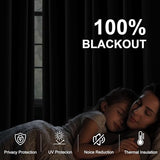 NICETOWN 100% Black Out Curtains 84 inch Long for Living Room, Rod Pocket Blackout Window Treatment Thermal Curtains & Drapes for Bedroom, W52 x L84, 2 Panels