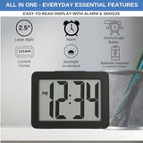 Digital Clock Large Display Battery Operated | Easy Read 2.5" LCD Alarm Clock with On Demand Backlight, 12/24 Hour, Small Desk Clock for Office Kitchen Bedroom