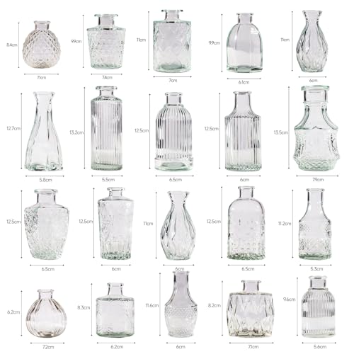 80 Pcs Bud Vase Set, Vases for Centerpieces, Cute Glass Bud Vases in Bulk, Small Vases for Flowers, Clear Vase Set for Wedding Decorations, Home Table Flower Décor