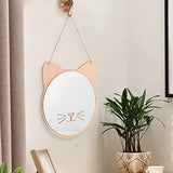 iCAGY Plastic Kids Mirror for Wall - Kids Safety, Hanging, Acrylic, Non-Glass and Unbreakable - Cat Decoration Mirror for Kid's Playroom 10"