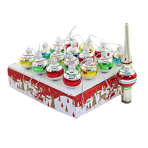 Kurt Adler Miniature Ornaments and Treetop, Set of 16