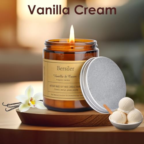 Vanilla Cream Scented Candles, Soy Candles for Home Scented