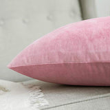 MIULEE Pack of 2 Decorative Velvet Pillow Covers Bright Pink Bundle Set of 2 Pillow Inserts 18x18