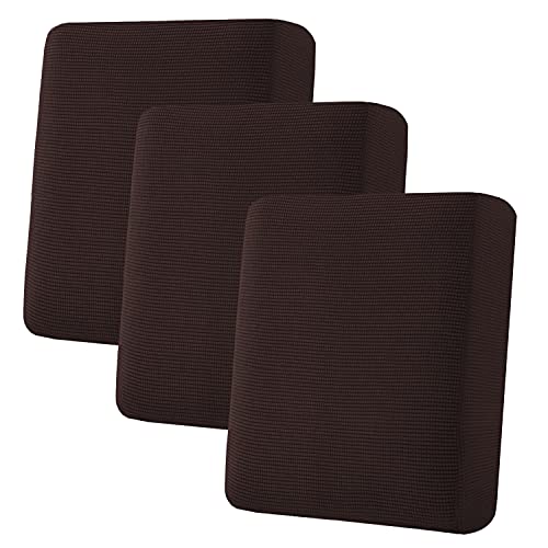 H.VERSAILTEX Stretch 6 Piece Cushion Sofa Slipcovers,Brown