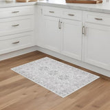 Washable Area Rug Non Slip - 2x3 Small Kitchen Boho Rug Vintage Entryway Low Pile Carpet for Doormat Grey