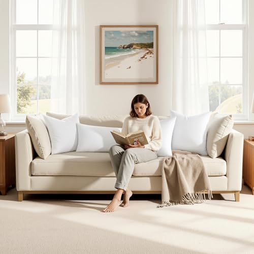 MIULEE 14x26 Synthetic Down Alternative Pillow Insert, Fluffy Soft Throw Pillow for Couch Bed Sofa Plush Luxury Lumbar Support