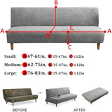 Armless Futon Cover Full Size, Waterproof Futon Couch Slipcovers, Stretch Jacquard Sofa Bed Cover, Furniture Protector with Elastic Bottom (Green 1,Medium(62-75in))