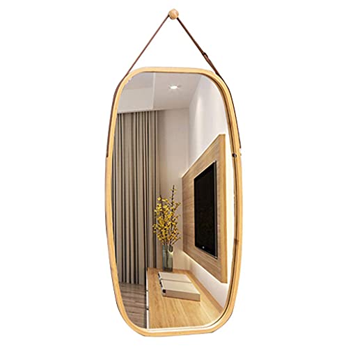 Freestanding Bathroom Mirror Wall Mirror for Bedroom Full Length Full Length Tall Mirror 29″/39″ Rectangular Floor Standing Makeup Dressing Mirror with Adjustable Pu Leather Strap Frame 43×74
