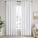 MIULEE White Privacy Sheer Curtains that Let Light in 84 Inches Long Non-See-Through Semi Sheer Curtains Light Filtering Window Curtain Drapes for Living Room Bedroom 2 Panels Set 42 X 84