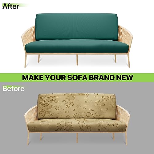 Magshion Futon Cover Slipcover with Elastic Bottom Thick Sofa Bed Furniture Protector Covers for Washable Twin Size 39"x75"x6" Teal Green